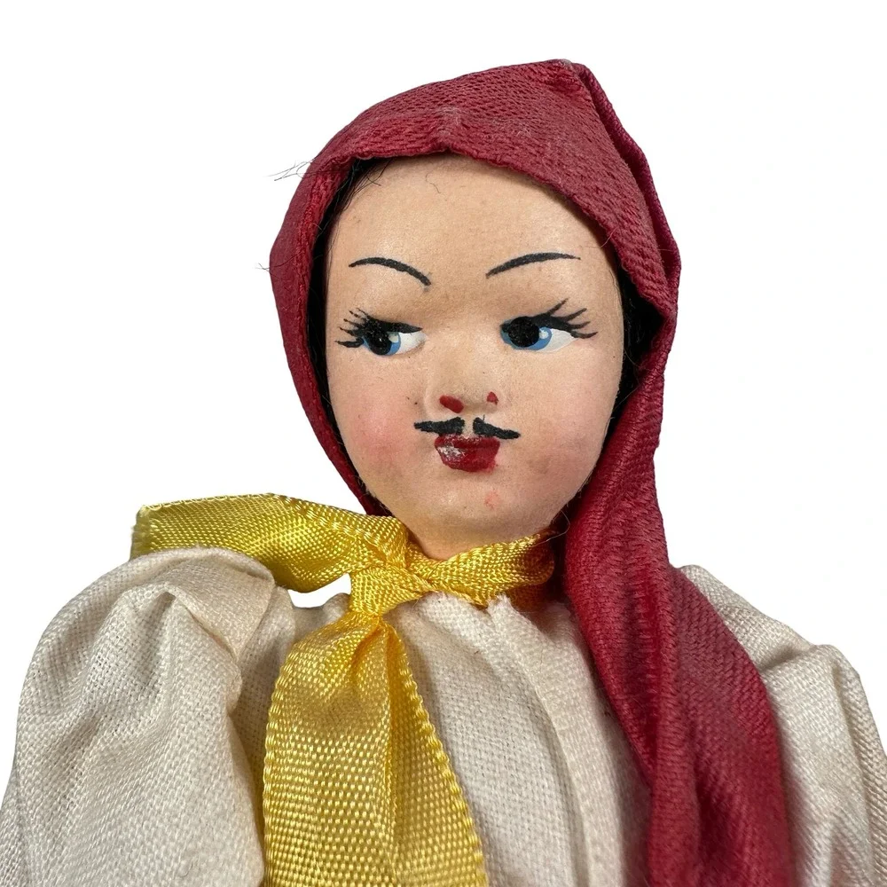 Vintage Erros Portugal Nazare Fisherman Souvenir Dolls Set 2 Traditional Folk